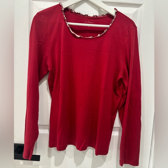 L.L. Bean Women's Red Long Sleeve Top/Size M - Picture 2 of 9